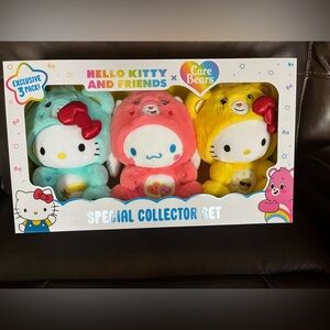 Hello Kitty and Friends x Care Bears 3 Pack Plush Exclusive Set Cinnamorell New